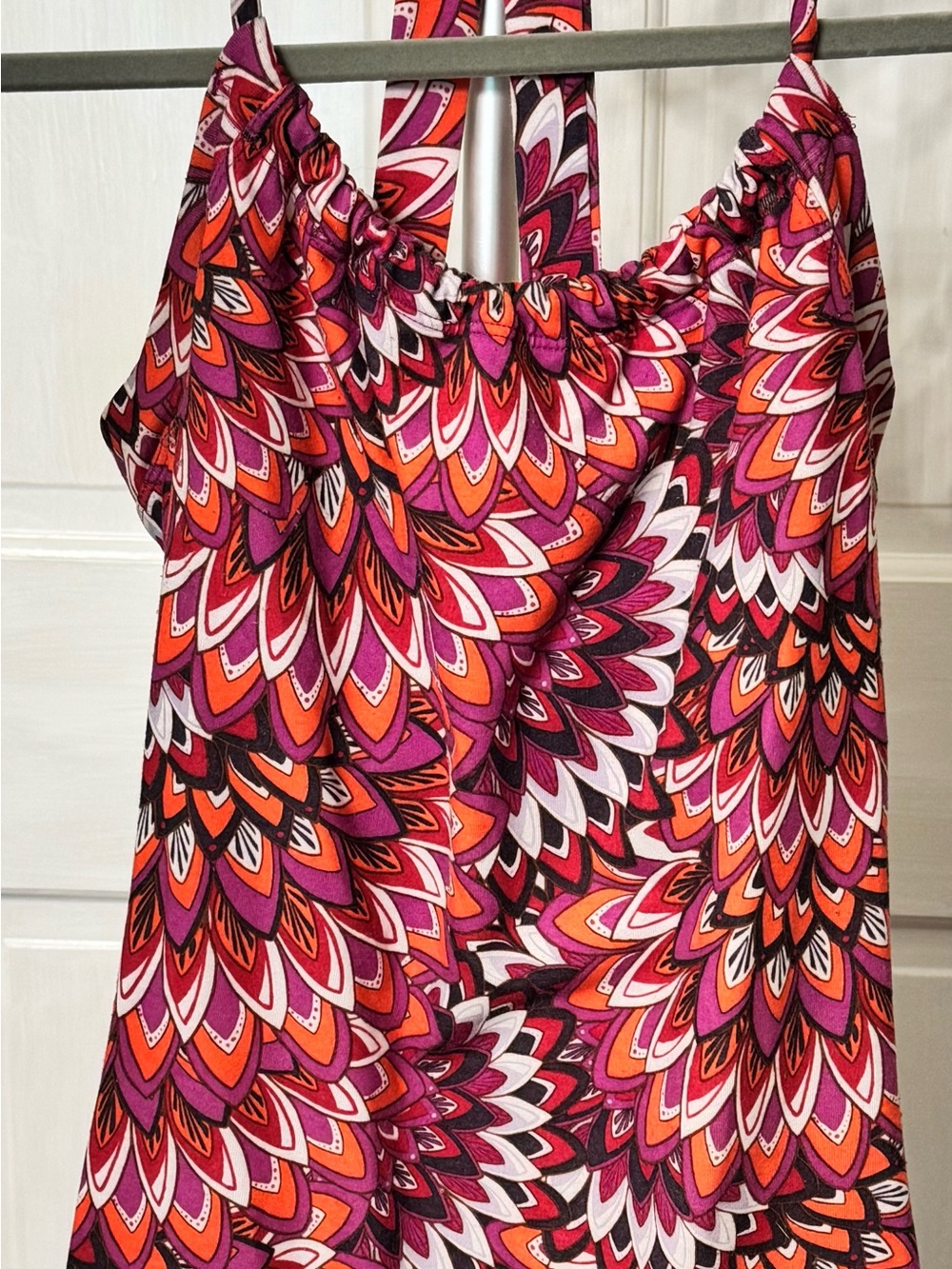 Athleta Floral Petal-Print Tank Dress in Purple, Orange & White
